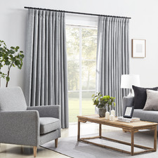 Ash Cato Pencil Pleat Blockout Curtains (Set of 2)