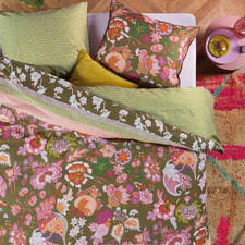 Green Amelie Sits Mix Cotton Sateen Quilt Cover Set
