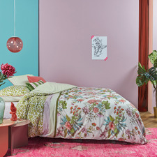 Line Flower Cotton Sateen Quilt Cover Set