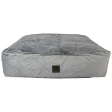 Grey Plush Dog Floor Cushion