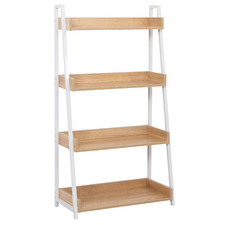 Natural & White Norah 4 Tier Ladder Shelf