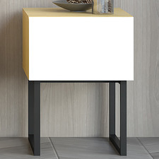 Natural & White Moore 1 Drawer Bedside Table