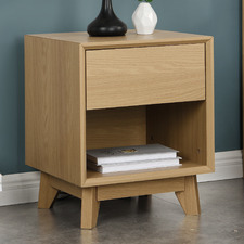 Natural Montano 1 Drawer Bedside Table