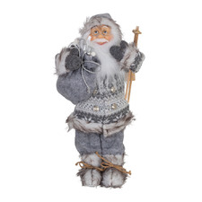 Grey Santa Christmas Figurine