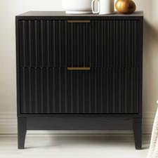 Decoris 2 Drawer Ribbed Bedside Table