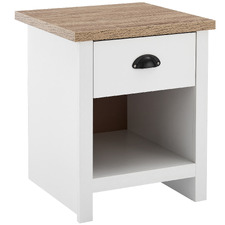 White & Natural East Hastings Bedside Table