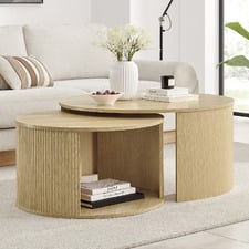 2 Piece Caleigh Round Nesting Coffee Table Set