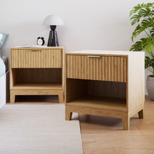Decoris Ribbed Bedside Tables (Set of 2)