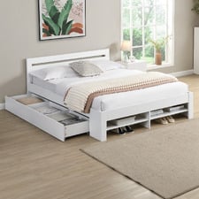 Eira Bed Frame with Pull Out Drawer