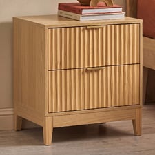 Decoris 2 Drawer Ribbed Bedside Table