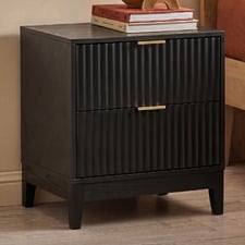 Decoris 2 Drawer Ribbed Bedside Table