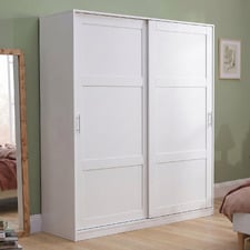 White Morana 2 Drawer Sliding Doors Wardrobe