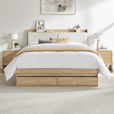 Brindle Gas Lift Storage Queen Bed Frame