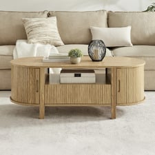 Callix Oval Coffee Table with Storage