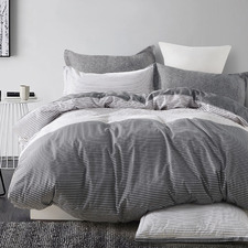 Grey Noah Cotton Quilt Cover Set