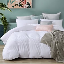 White Wonder Jersey Cotton Quilt Cover Set