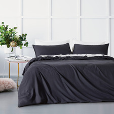 Charcoal Bettina Bamboo & Microfibre Quilt Cover Set