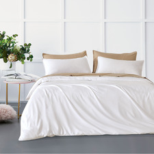 White Bettina Bamboo & Microfibre Quilt Cover Set