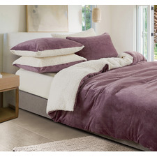 Mauve Dania Teddy Sherpa Quilt Cover Set