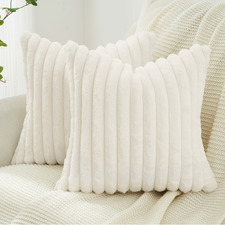 Vavoca Embossed Faux Fur Cushion Covers (Set of 2)