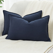 Pipetio Linen & Cotton Lumbar Cushion Covers (Set of 2)