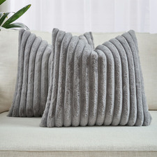 Vavoca Embossed Faux Fur Cushion Covers (Set of 2)