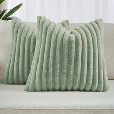 Vavoca Embossed Faux Fur Cushion Covers (Set of 2)