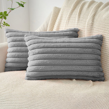 Vavoca Embossed Faux Fur Cushion Covers (Set of 2)