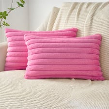 Vavoca Embossed Faux Fur Cushion Covers (Set of 2)