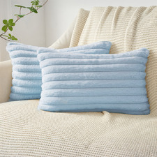 Vavoca Embossed Faux Fur Cushion Covers (Set of 2)