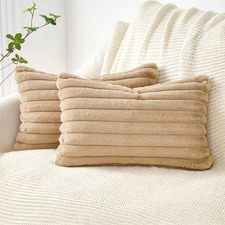 Vavoca Embossed Faux Fur Cushion Covers (Set of 2)