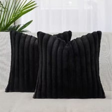 Vavoca Embossed Faux Fur Cushion Covers (Set of 2)