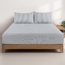 Eliora Yarn-Dyed Washed Microfibre Fitted Sheet Set