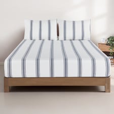 Soren Yarn-Dyed Washed Microfibre Fitted Sheet Set