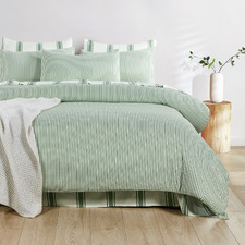 Green Eliora Yarn-Dyed Washed Microfibre Quilt Cover Set
