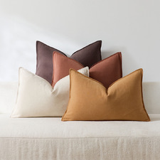 4 Piece Maddox Rectangular Cotton & Linen Cushion Cover Set