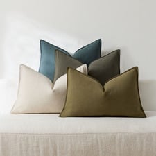 4 Piece Maddox Rectangular Cotton & Linen Cushion Cover Set