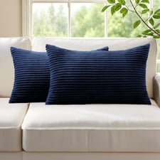 Gracie Rectangular Corduroy Velvet Cushion Covers (Set of 2)