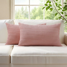 Gracie Rectangular Corduroy Velvet Cushion Covers (Set of 2)