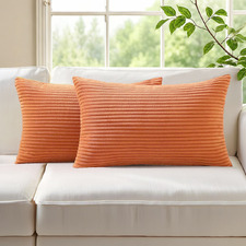 Gracie Rectangular Corduroy Velvet Cushion Covers (Set of 2)