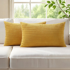 Gracie Rectangular Corduroy Velvet Cushion Covers (Set of 2)