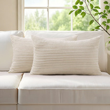 Gracie Rectangular Corduroy Velvet Cushion Covers (Set of 2)