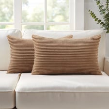 Gracie Rectangular Corduroy Velvet Cushion Covers (Set of 2)