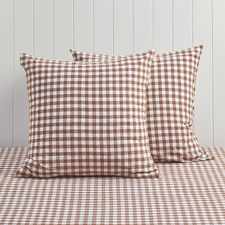Gingham Washed Cotton European Pillowcases (Set of 2)
