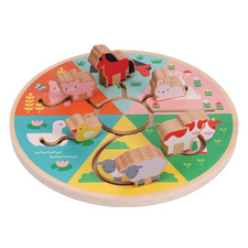 Farm Animals Wooden Sliding Maze Game Set