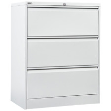 White Remo 3 Drawer Lateral Filing Cabinet