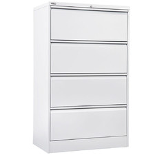 White Remo 4 Drawer Lateral Filing Cabinet