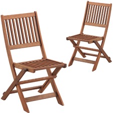 Parklands Slatted Timber Outdoor Folding Chairs (Set of 2)