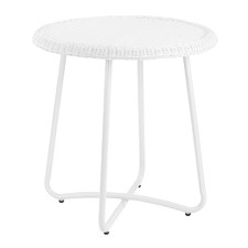 White Raffles PE Rattan Outdoor Breakfast Table