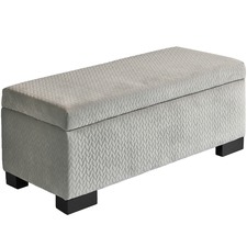 Luna Quilted Velvet Storage Ottoman
